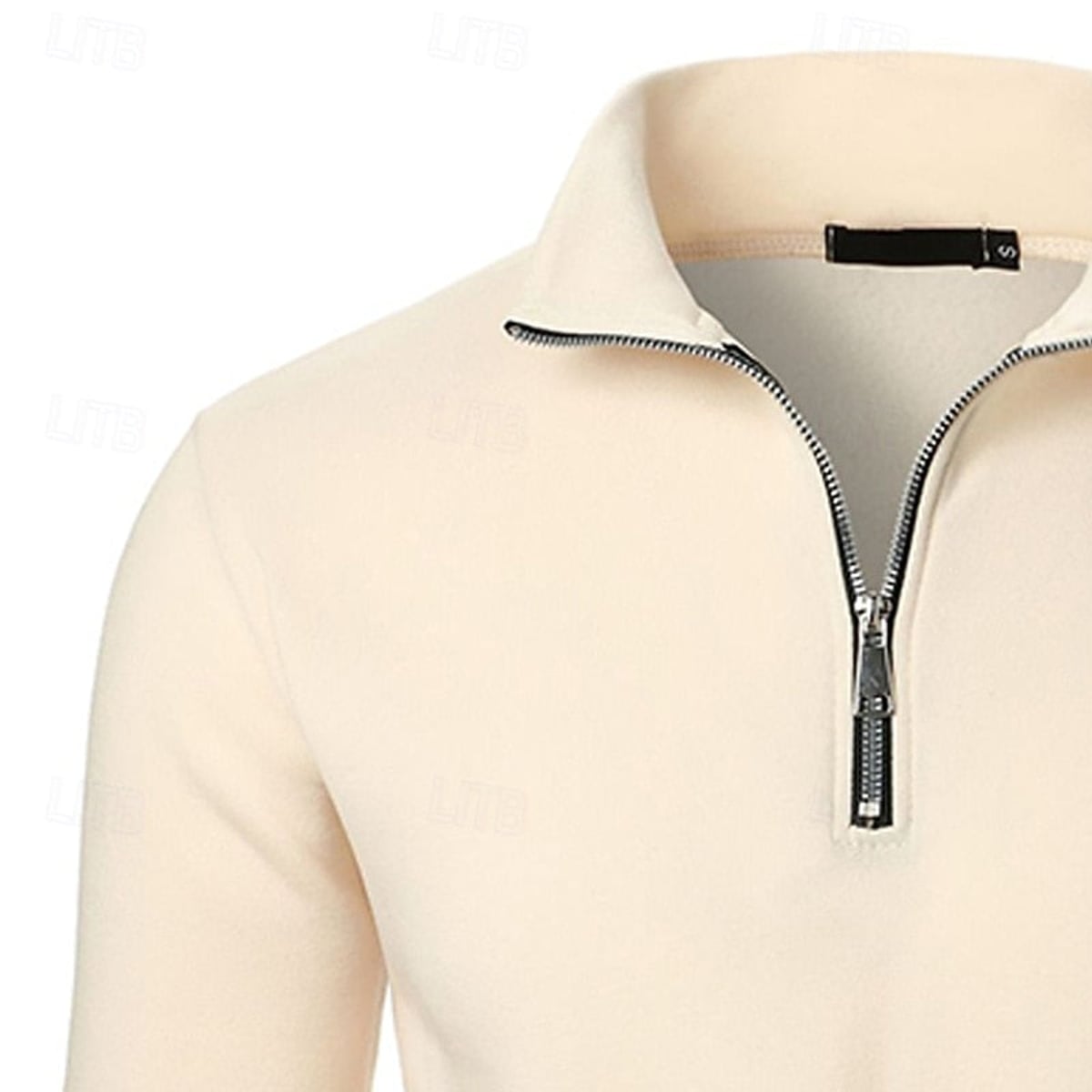 heren quarter-zip pullover met slanke pasvorm en staande kraag