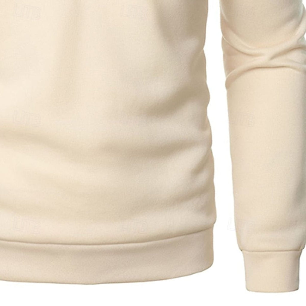 heren quarter-zip pullover met slanke pasvorm en staande kraag