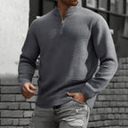 heren quarter-zip sweater met textuur