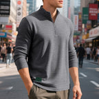 heren quarter-zip sweater met textuur