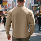 heren quarter-zip sweater met textuur