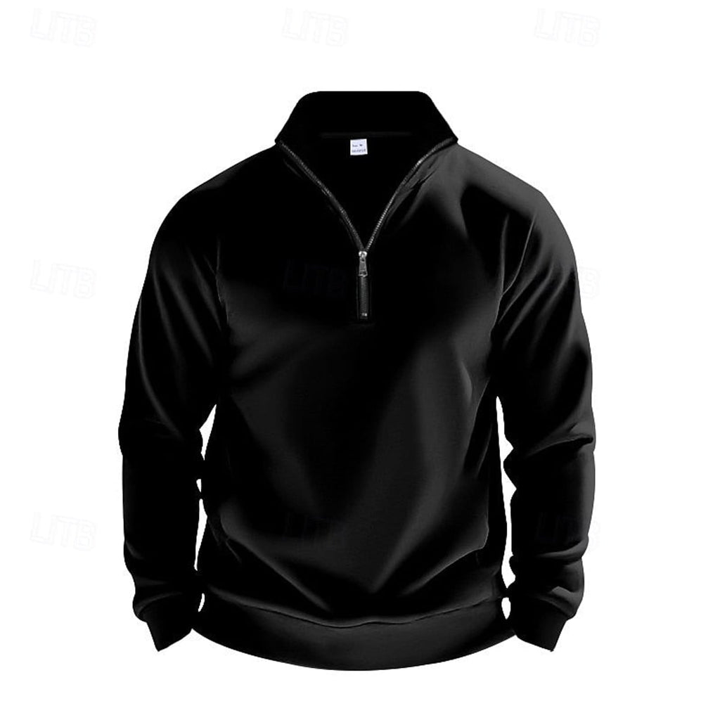 heren quarter-zip sweater met zachte fleece voering