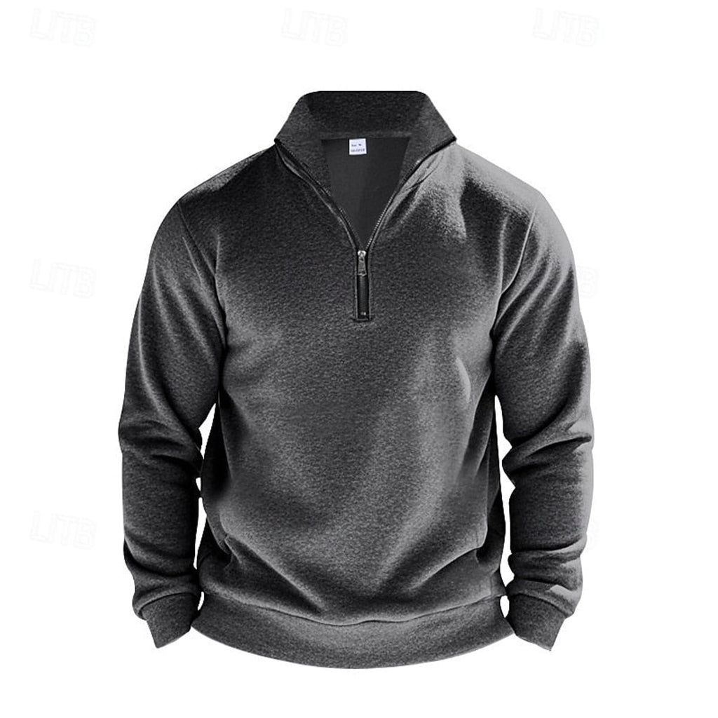 heren quarter-zip sweater met zachte fleece voering