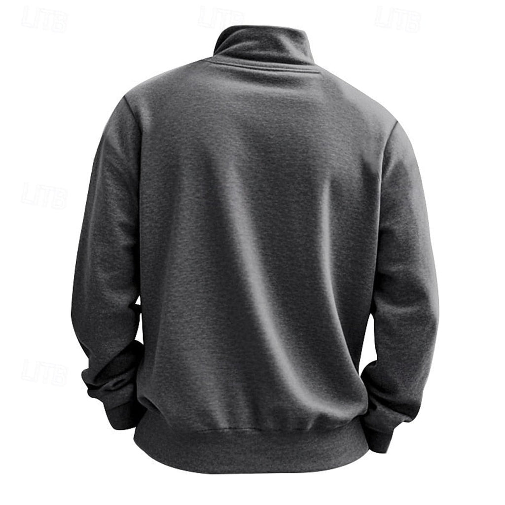 heren quarter-zip sweater met zachte fleece voering