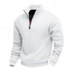heren quarter-zip sweater met zachte fleece voering in wit