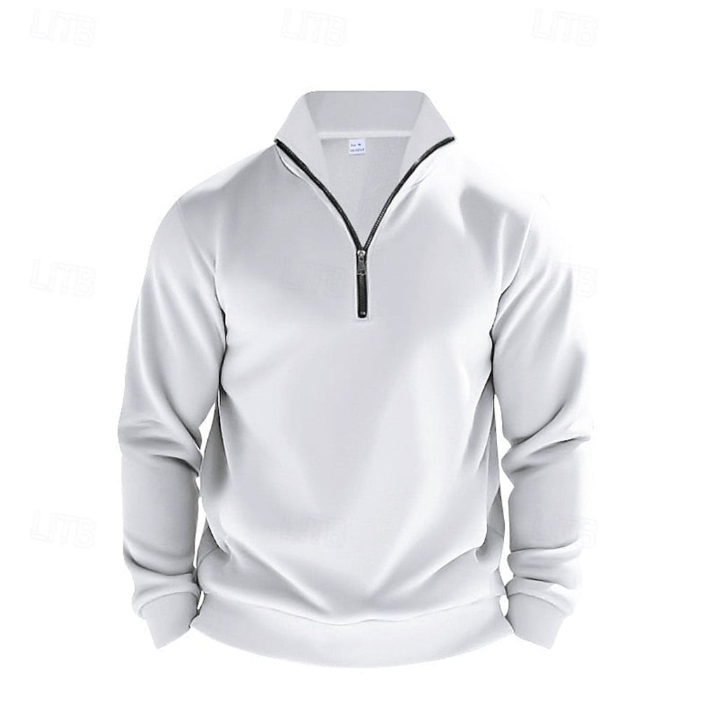 heren quarter-zip sweater met zachte fleece voering