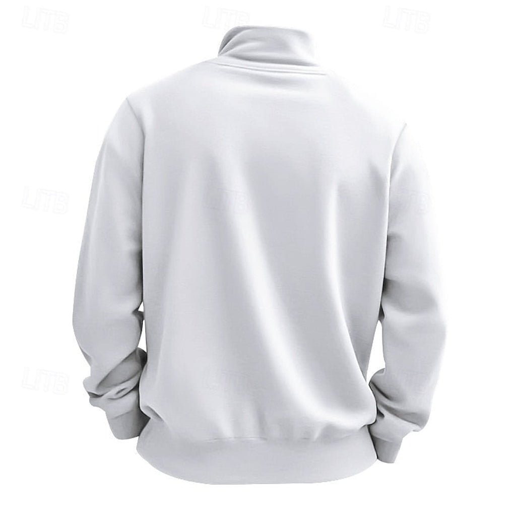 heren quarter-zip sweater met zachte fleece voering
