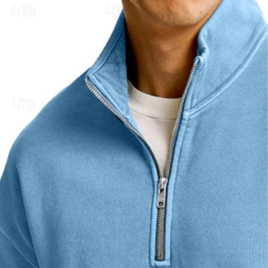 heren quarter-zip sweatshirt met staande kraag
