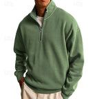 heren quarter-zip sweatshirt met staande kraag in groen