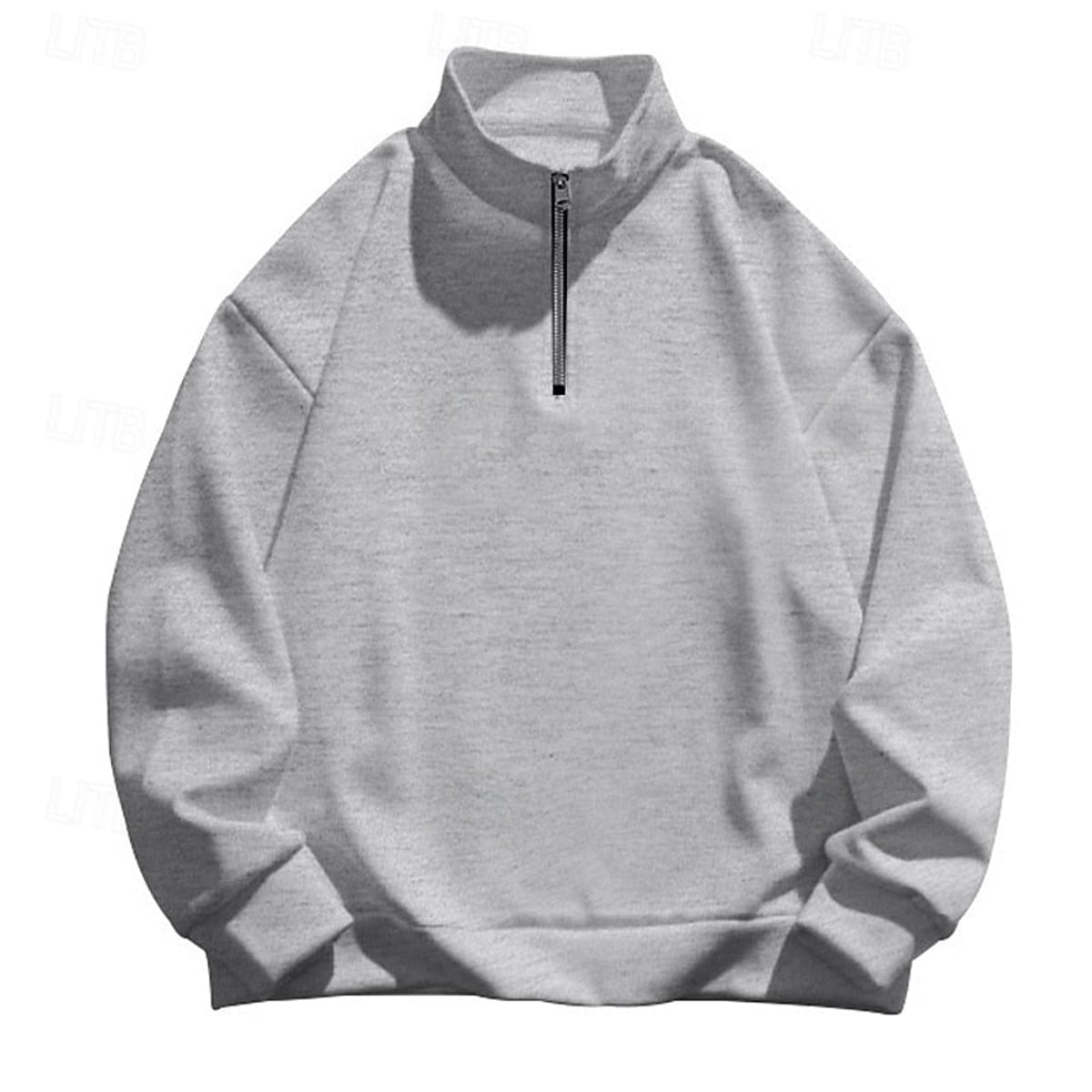 heren quarter-zip trui met ontspannen pasvorm en zachte voering