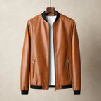 heren regular fit bomber jack in cognacbruin
