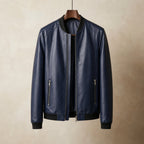 heren regular fit bomber jack in blauw