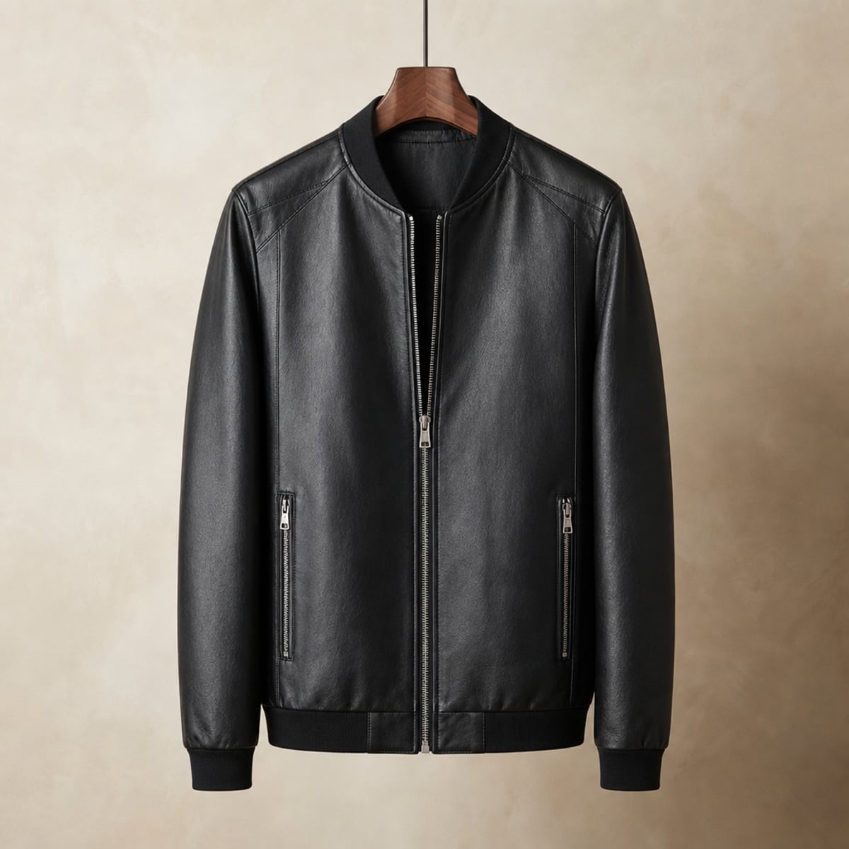 heren regular fit bomber jack in zwart