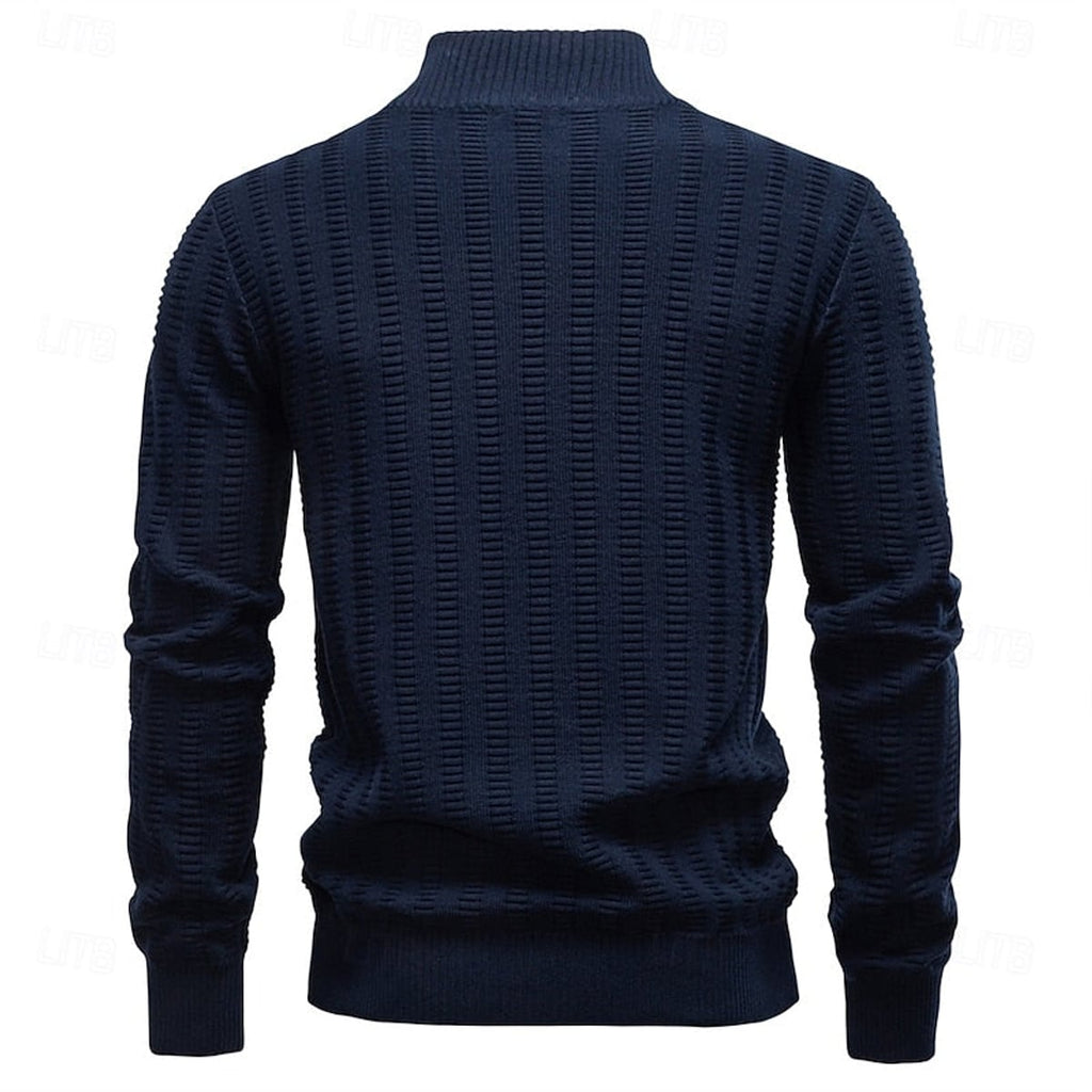 heren regular fit half-zip trui