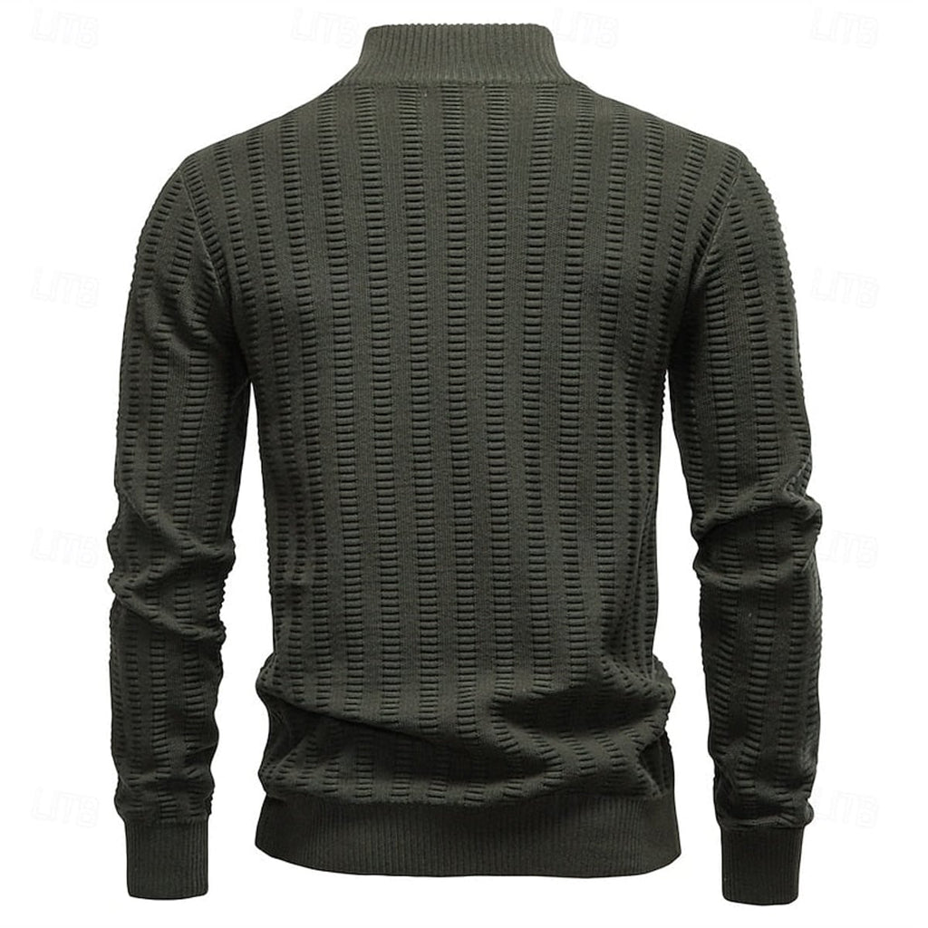 heren regular fit half-zip trui