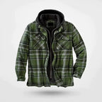 heren regular fit hoodie met ruitpatroon in groen