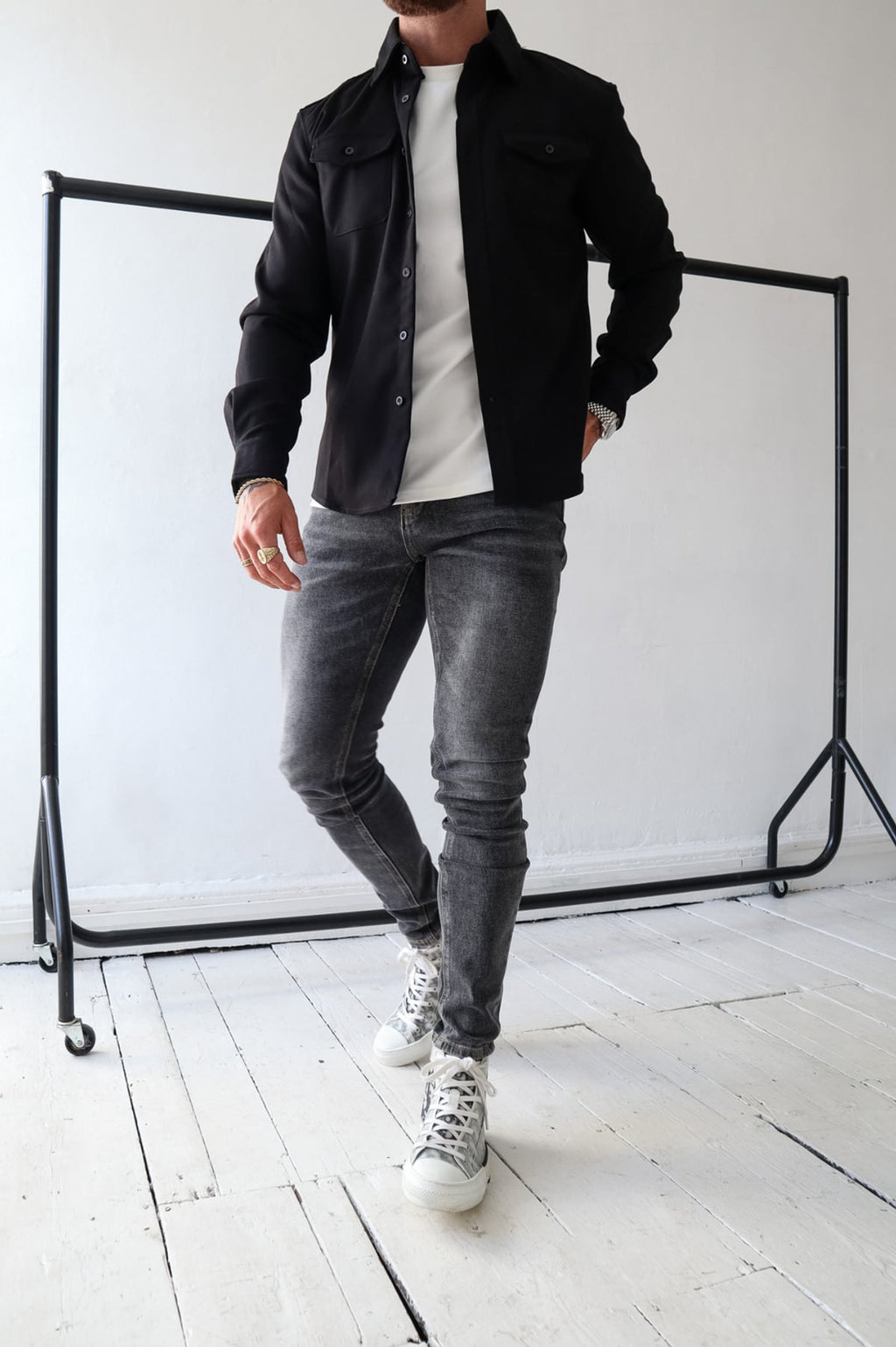 heren regular fit overshirt jas met borstzakken