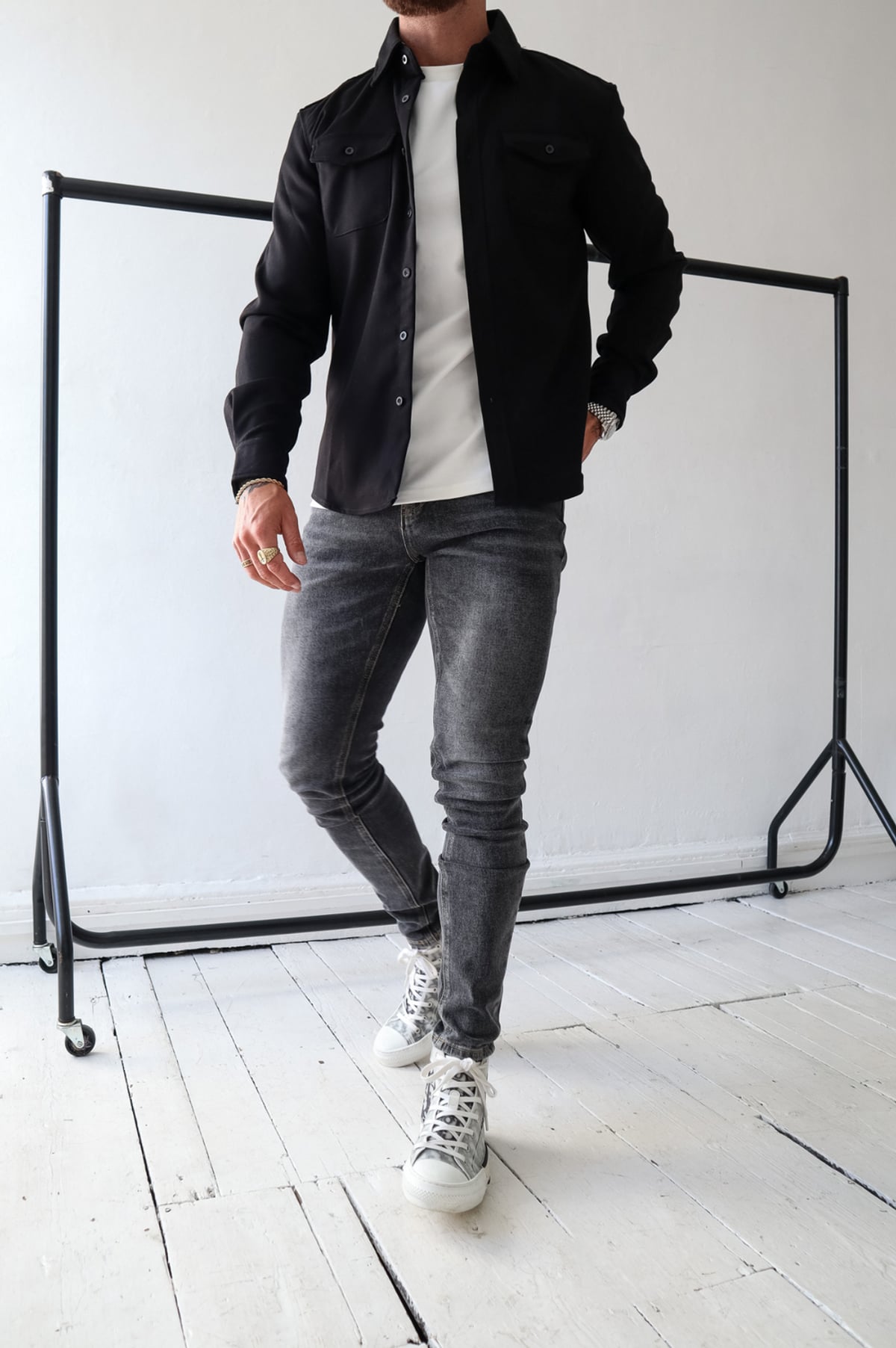 heren regular fit overshirt jas met borstzakken