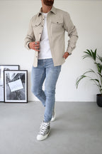 heren regular fit overshirt jas met borstzakken