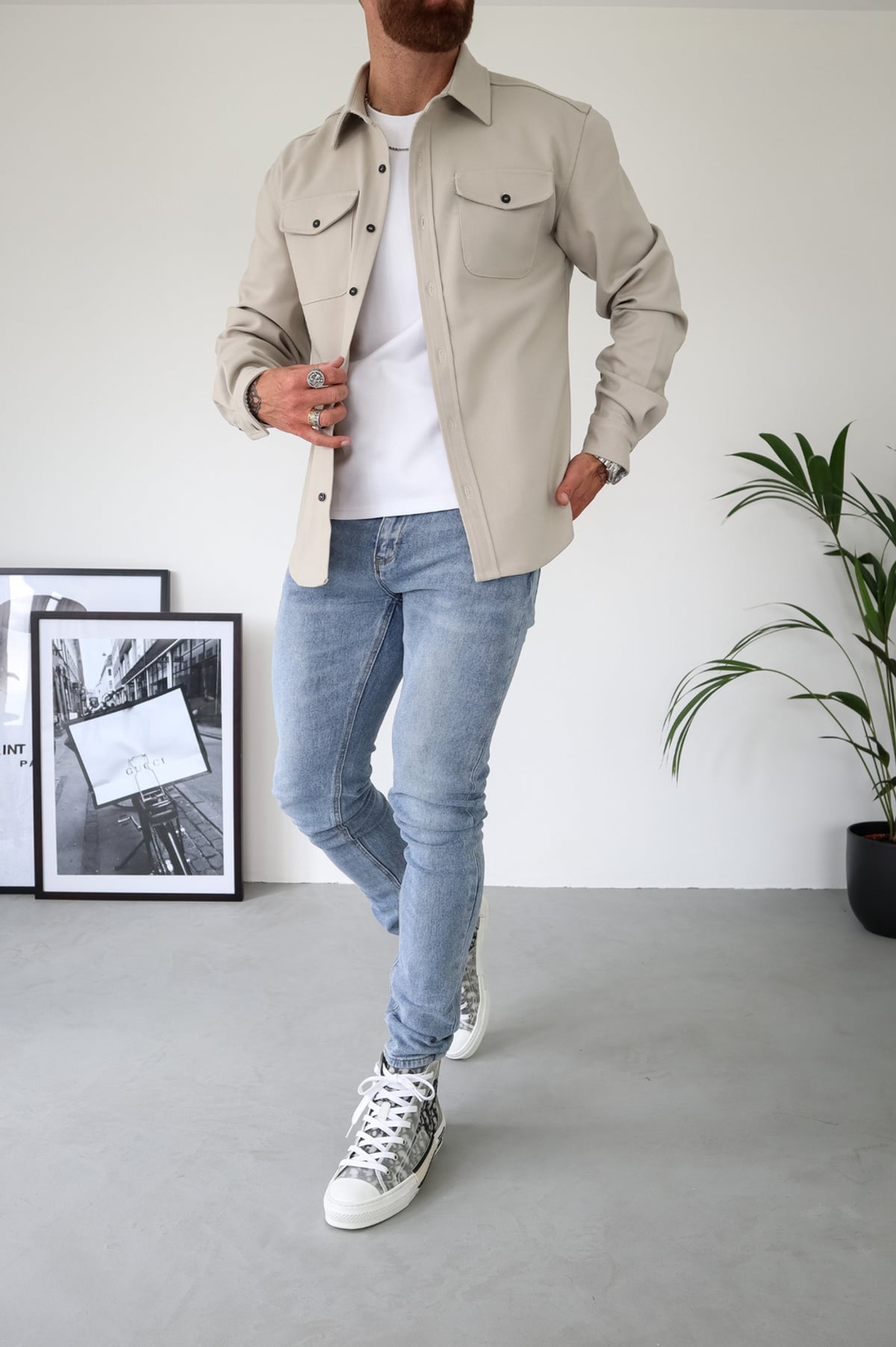heren regular fit overshirt jas met borstzakken