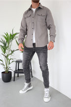 heren regular fit overshirt jas met borstzakken