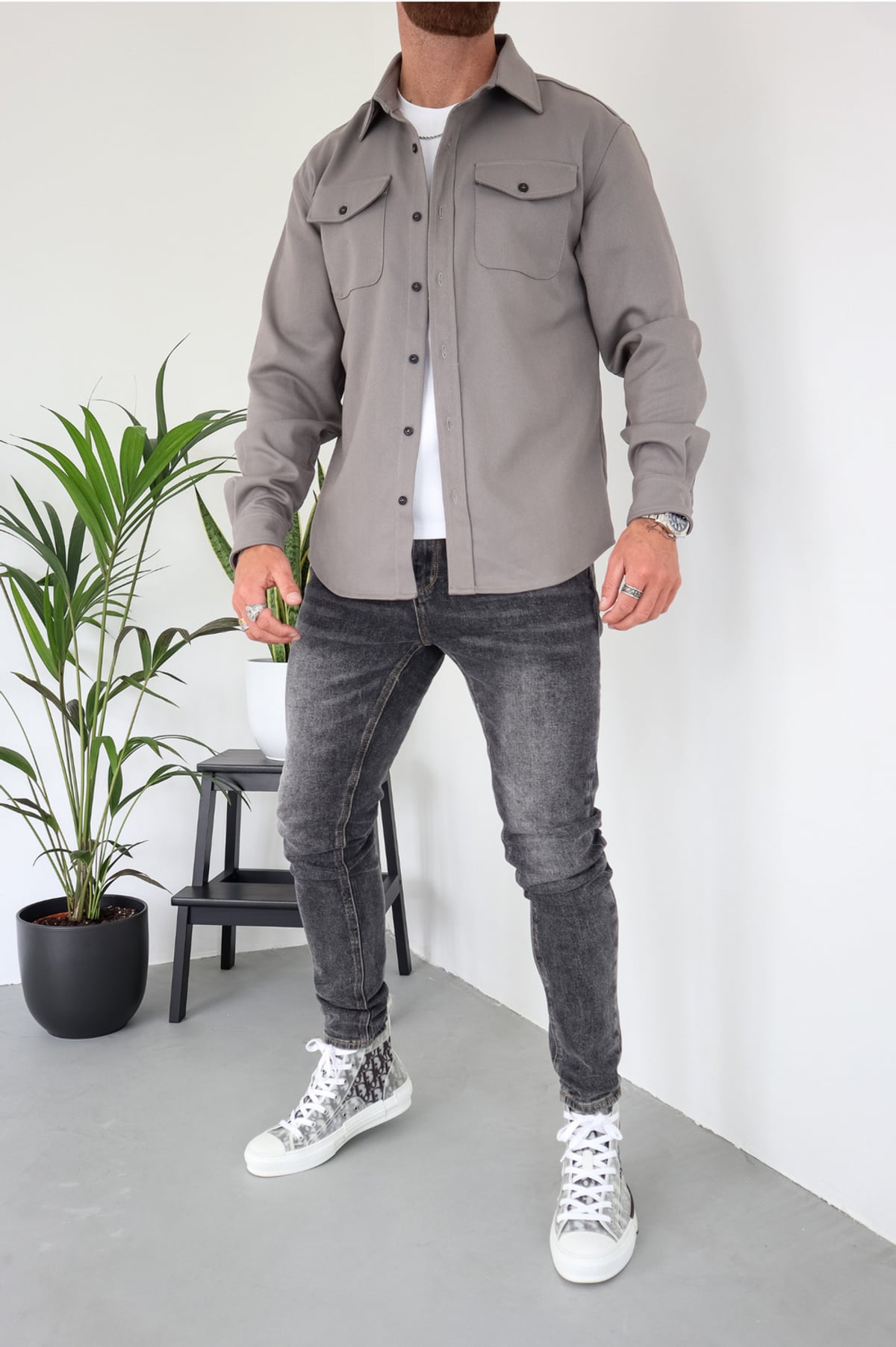 heren regular fit overshirt jas met borstzakken