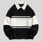 heren regular fit polo trui met polokraag in zwart