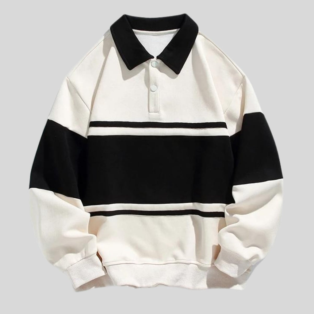 heren regular fit polo trui met polokraag in wit
