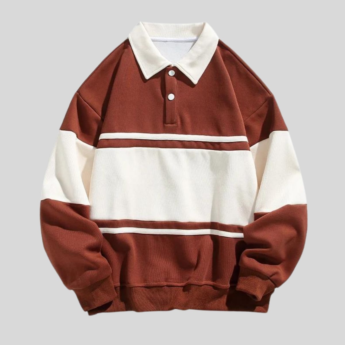 heren regular fit polo trui met polokraag in bruin