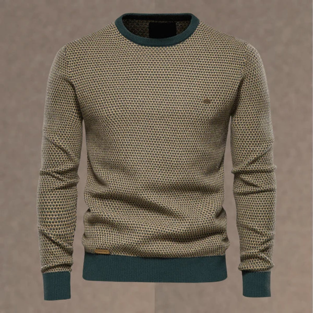 heren regular fit trui met ronde hals in bruin