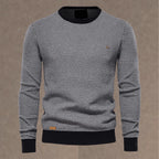 heren regular fit trui met ronde hals in grijs
