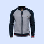 heren regular fit vest met ritsluiting in marineblauw