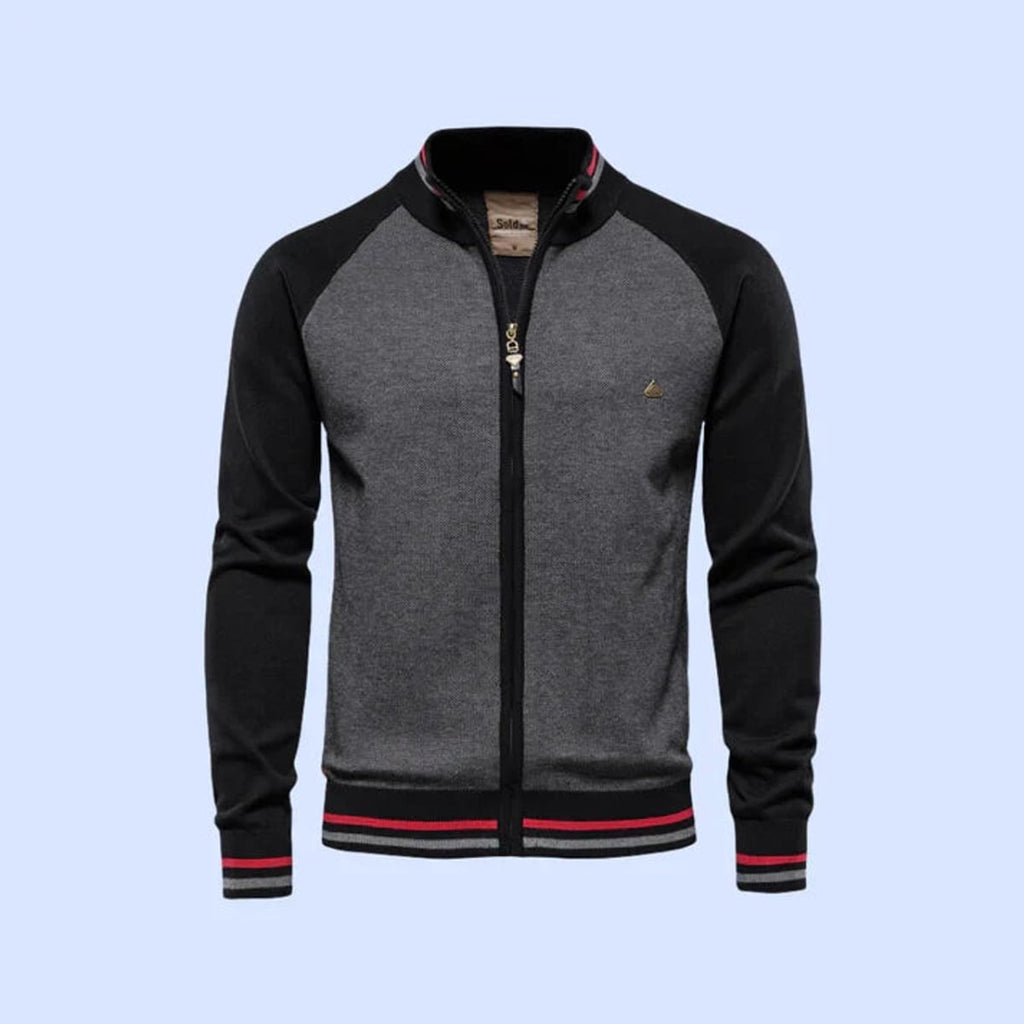 heren regular fit vest met ritsluiting in zwart