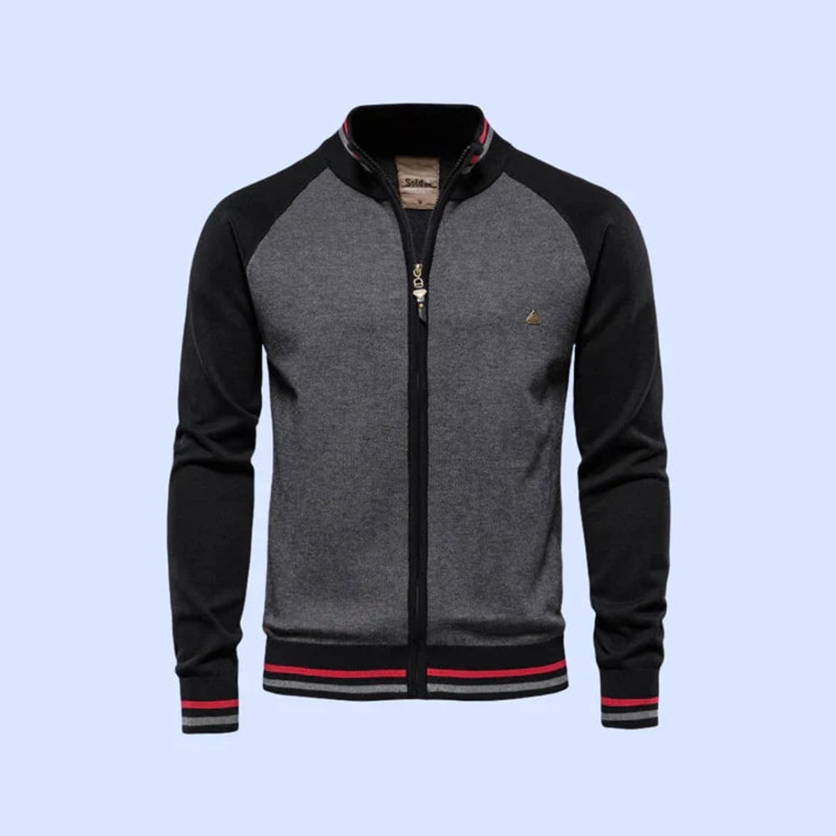 heren regular fit vest met ritsluiting in zwart