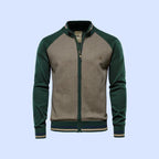 heren regular fit vest met ritsluiting in groen