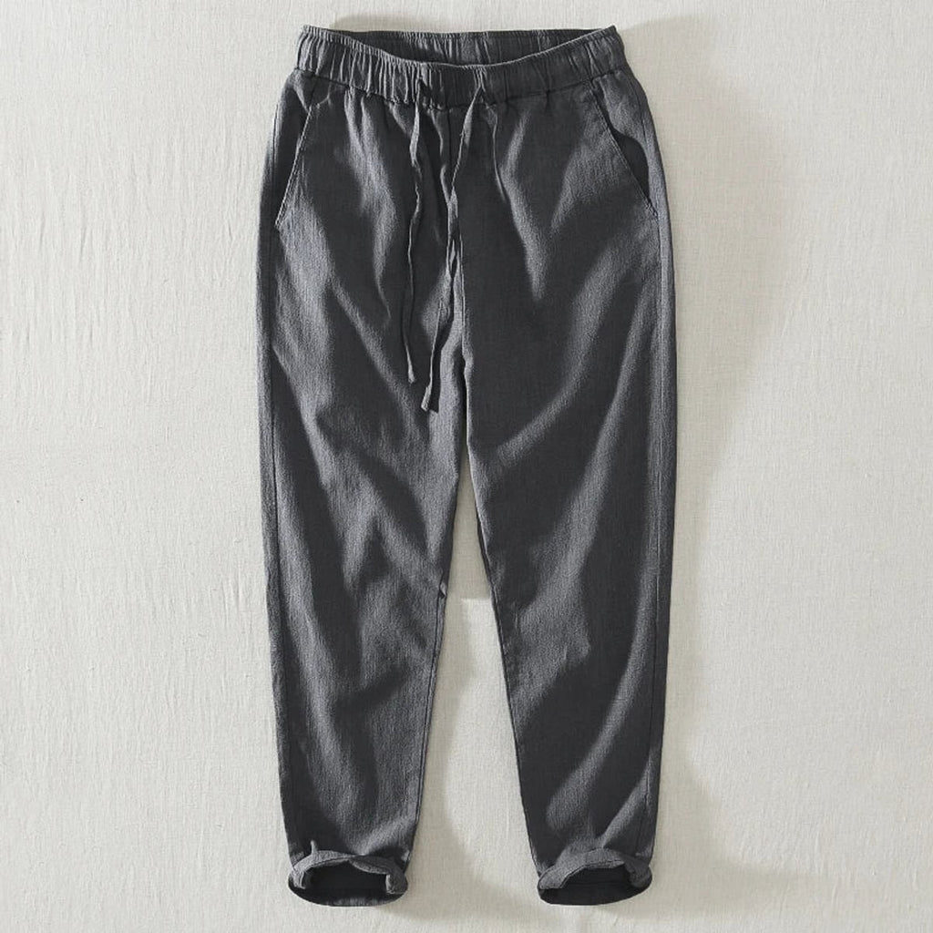 heren relaxed fit broek met toelopende pijp in grijs
