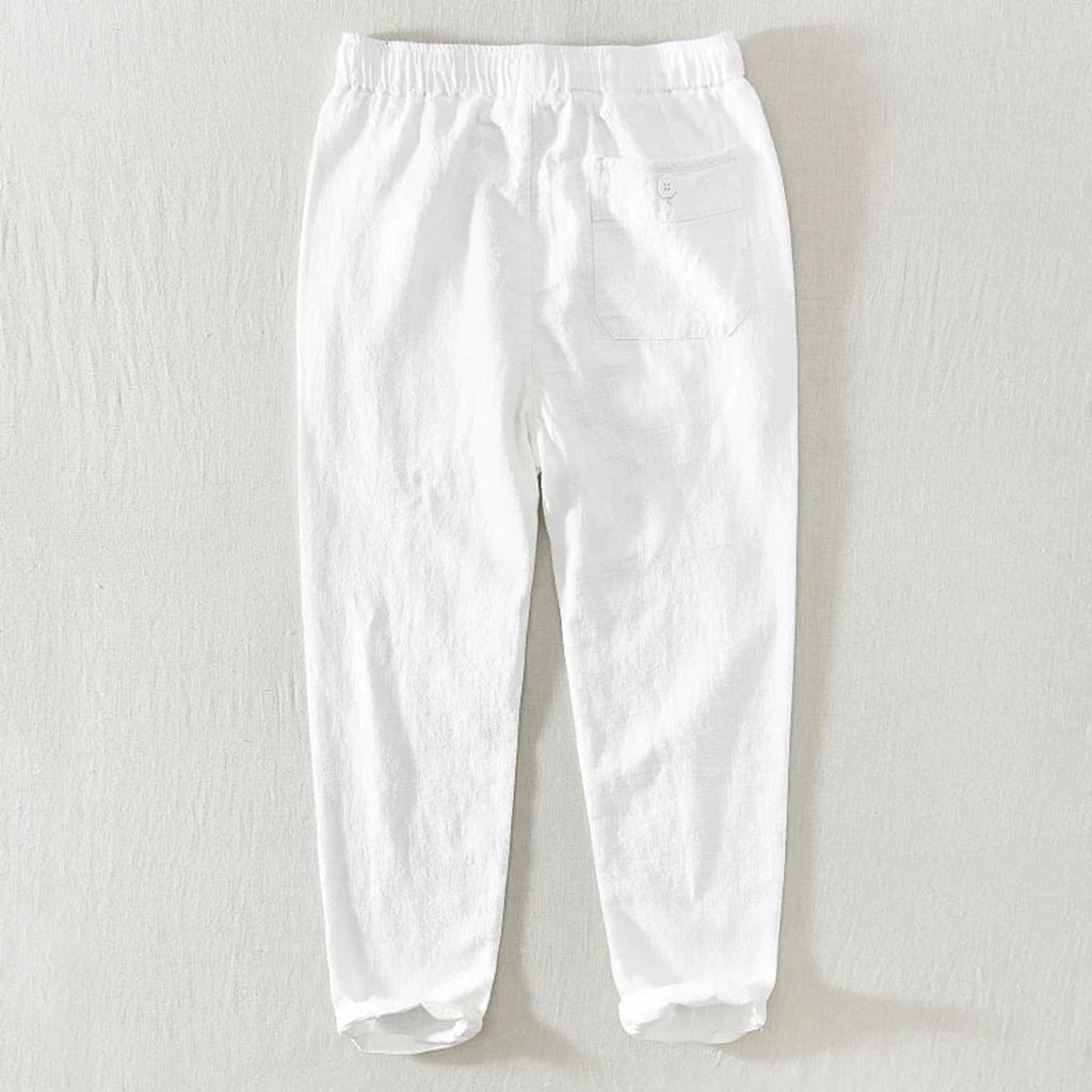 heren relaxed fit broek met toelopende pijp in wit