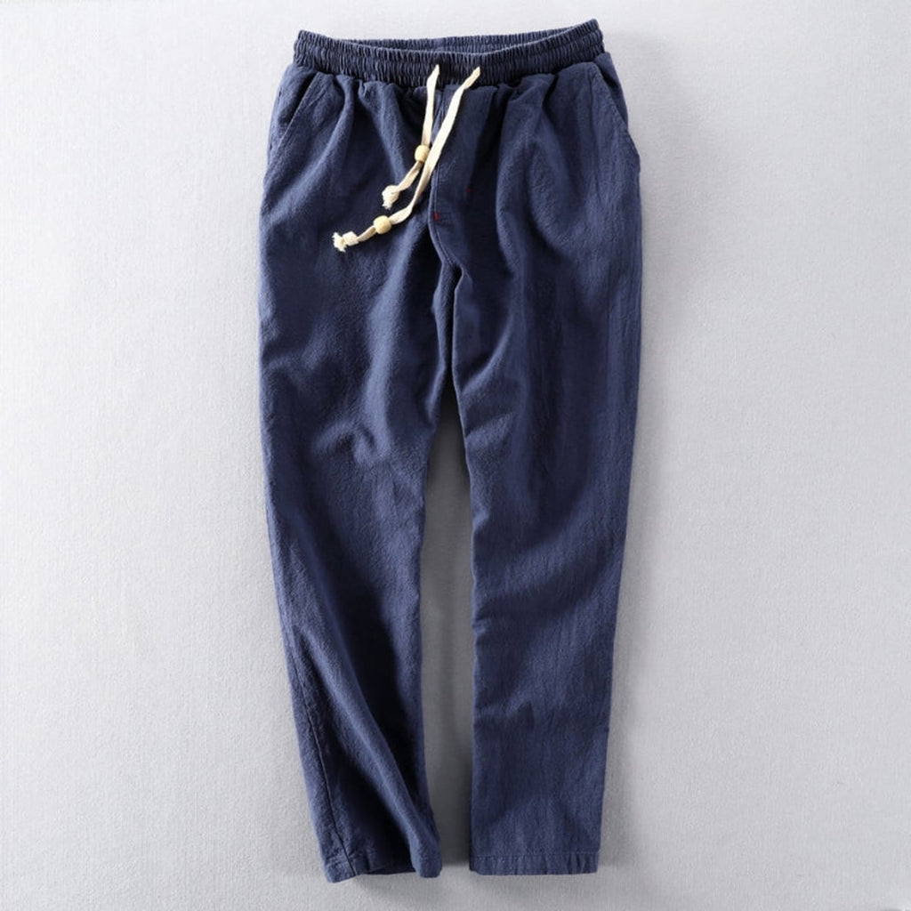 heren relaxed fit broek met trekkoord in blauw