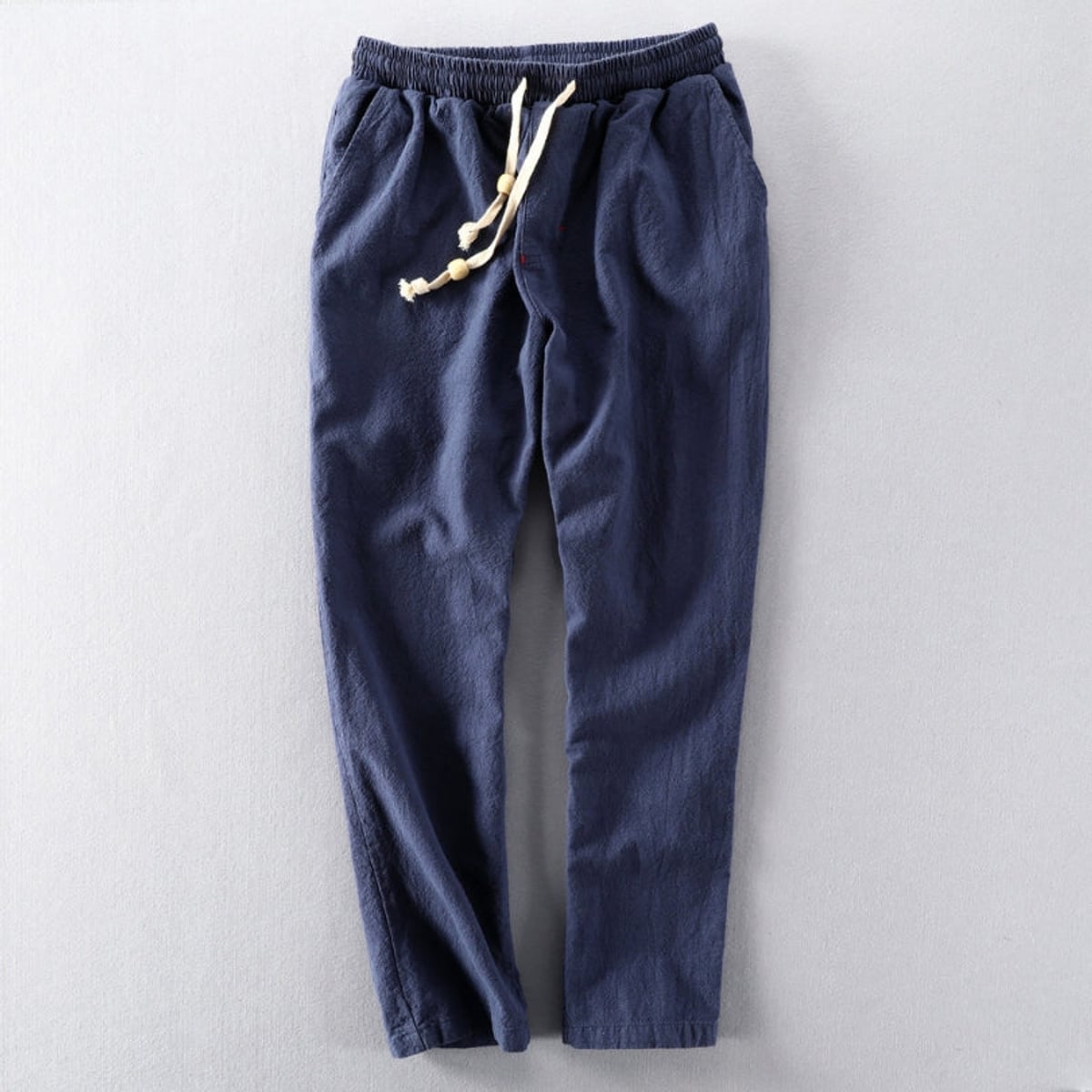 heren relaxed fit broek met trekkoord in blauw