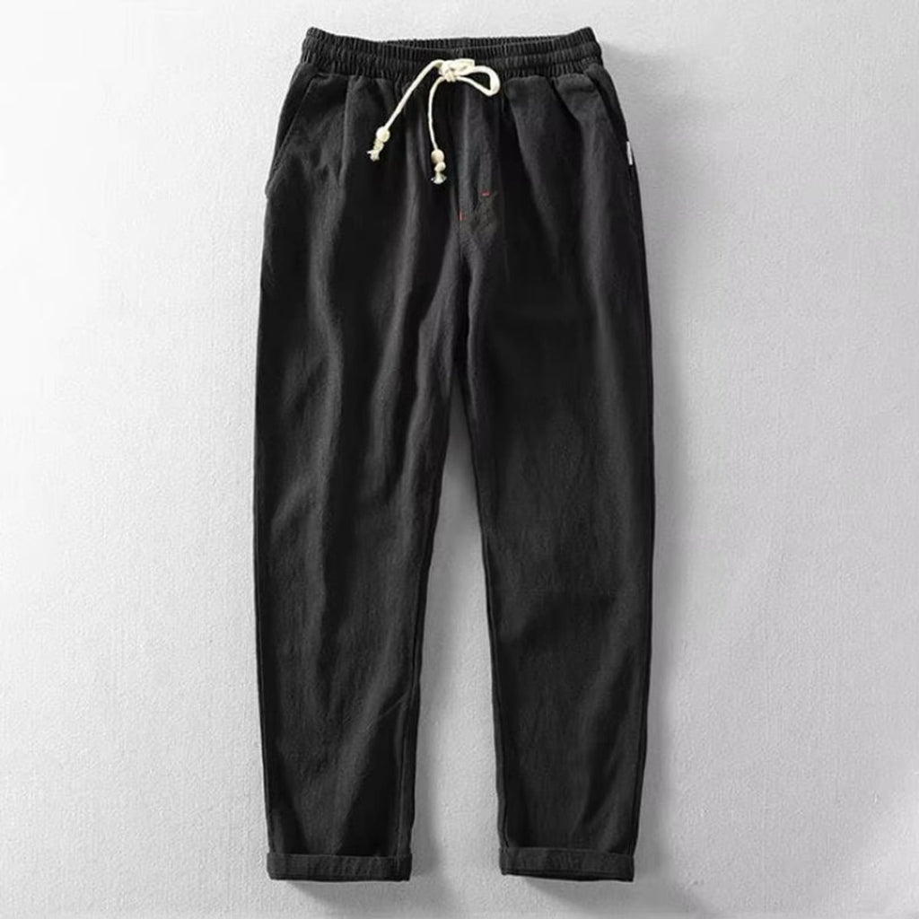 heren relaxed fit broek met trekkoord in zwart