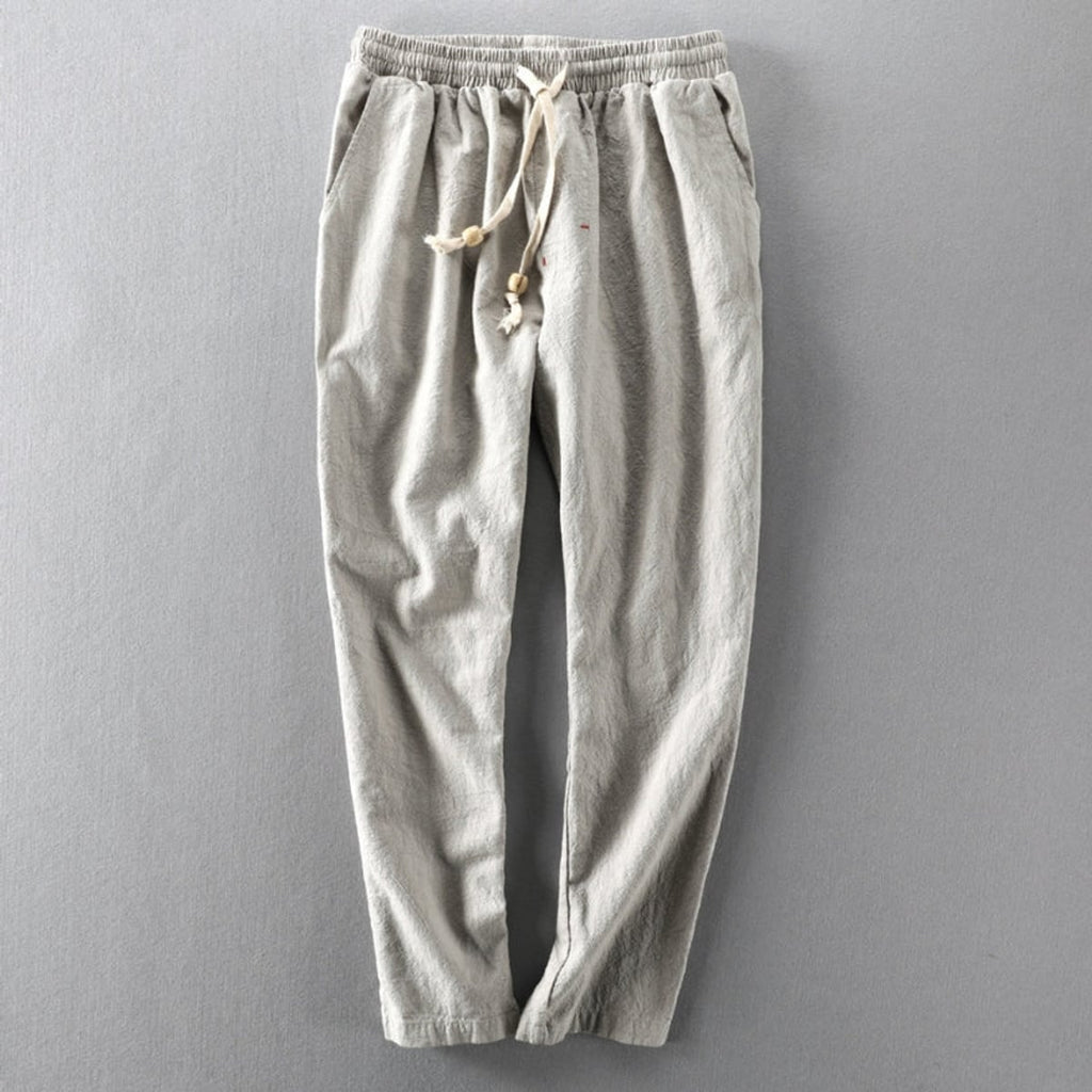 heren relaxed fit broek met trekkoord in grijs