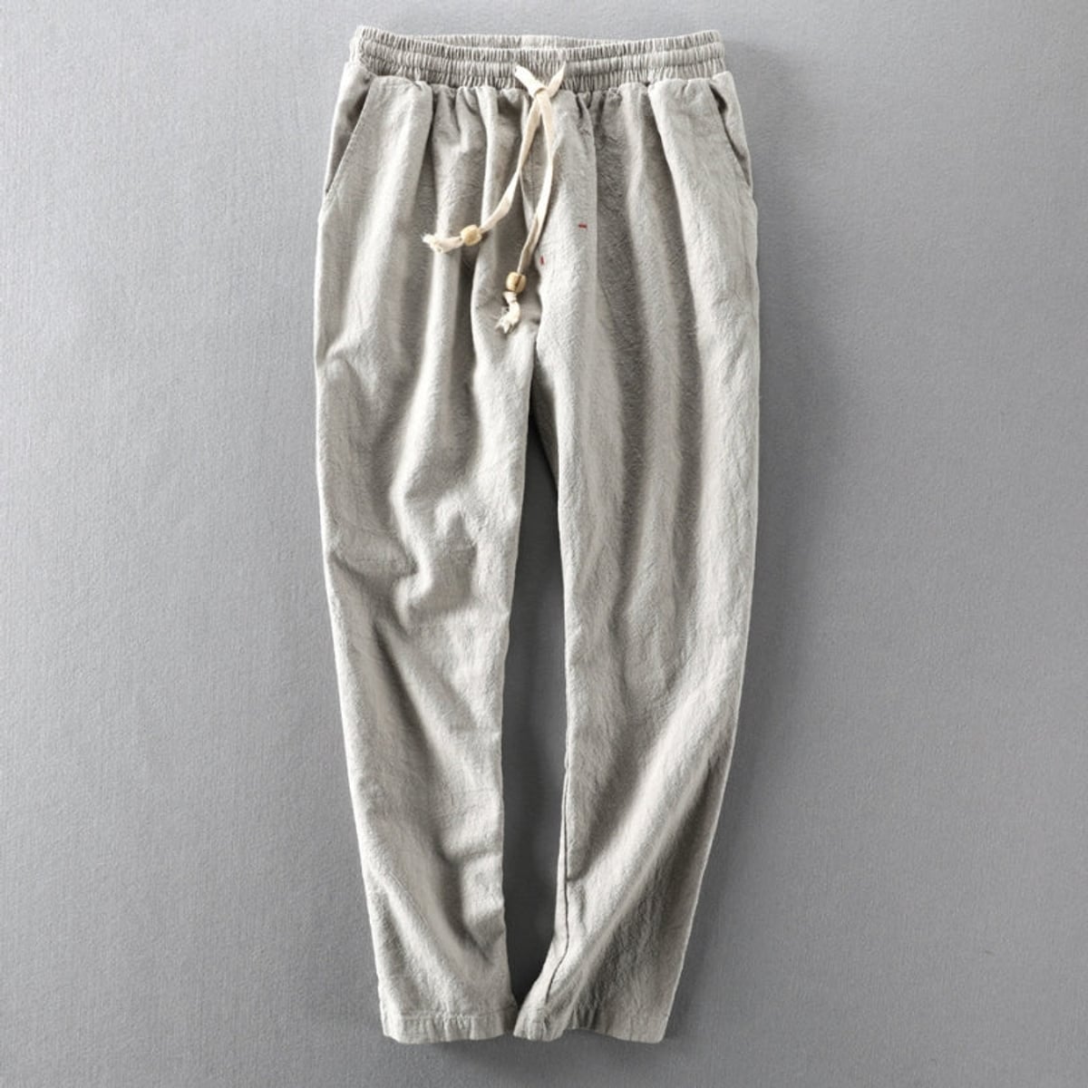 heren relaxed fit broek met trekkoord in grijs