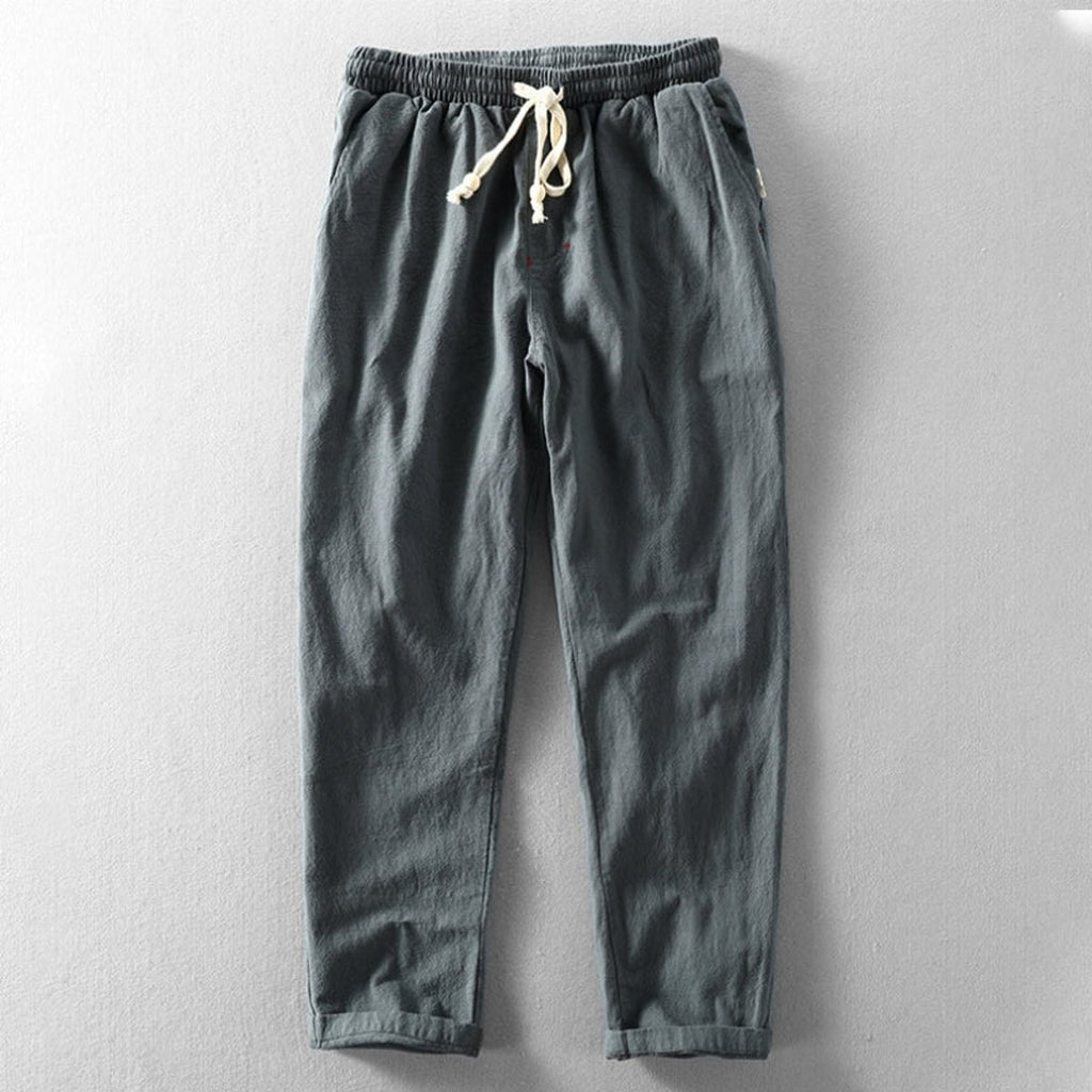 heren relaxed fit broek met trekkoord in antraciet
