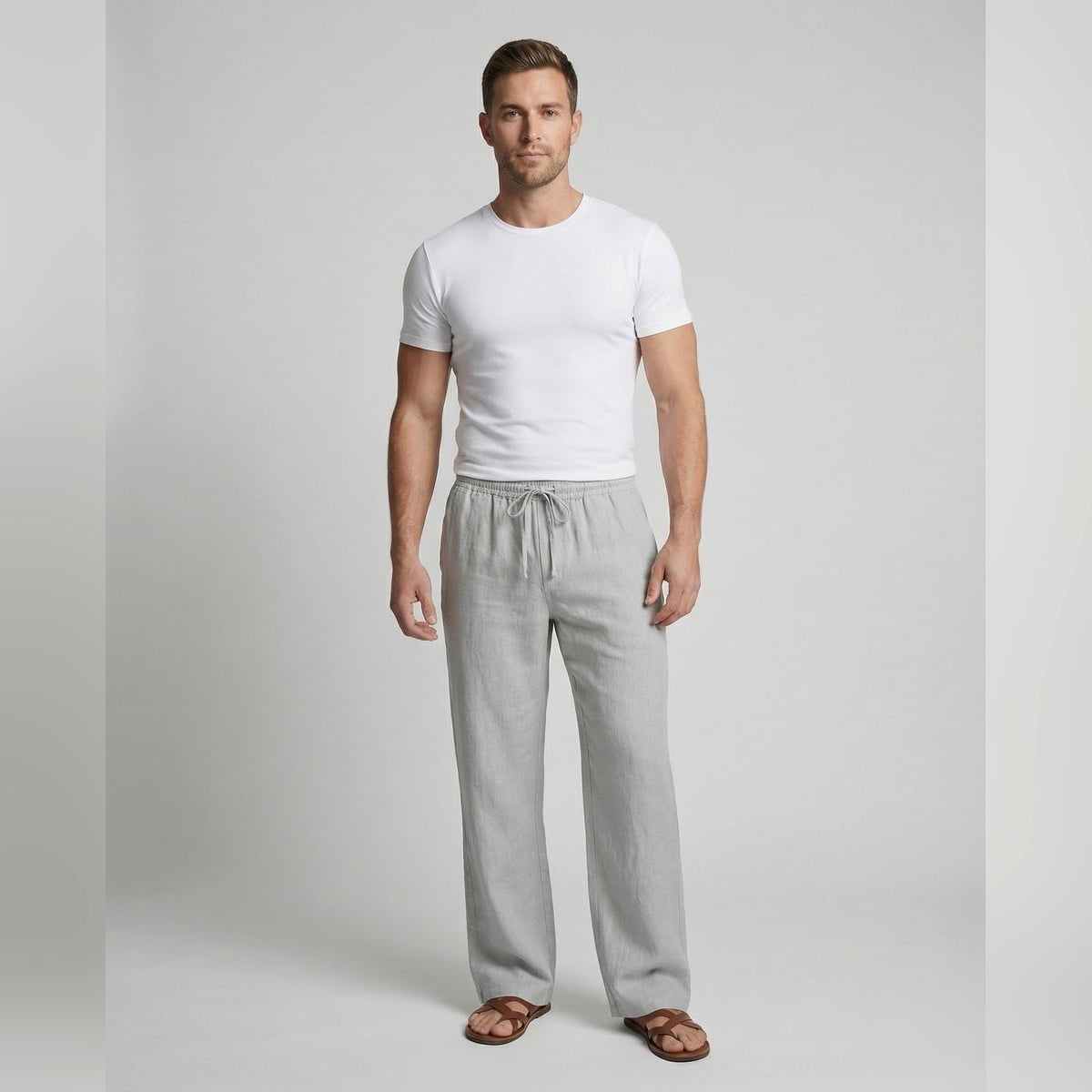 heren relaxed fit broek met trekkoord 