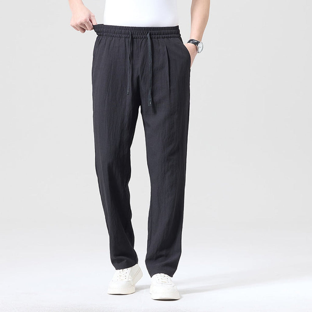 heren relaxed fit broek met trekkoord in zwart
