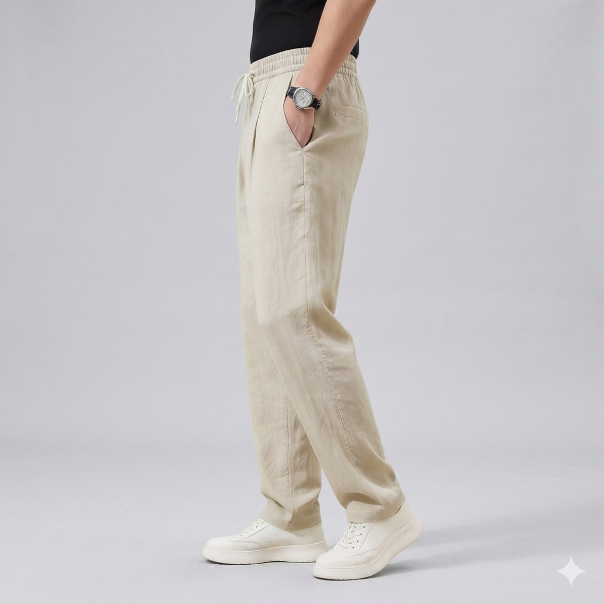 heren relaxed fit broek met trekkoord 