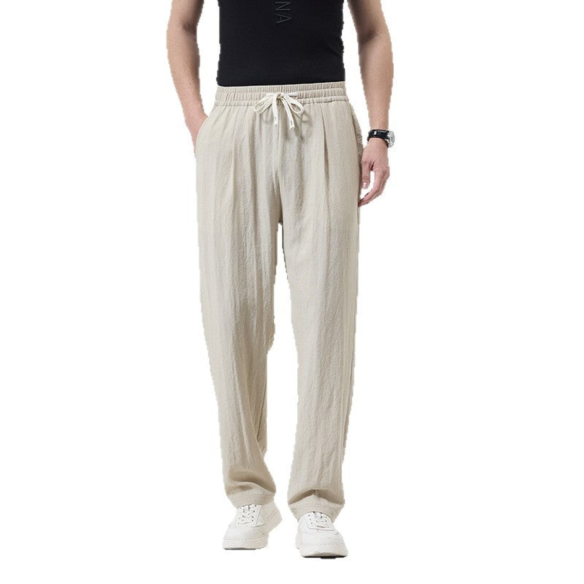 heren relaxed fit broek met trekkoord 
