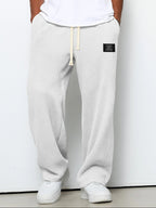 heren relaxed fit broek met vetersluiting in wit