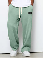 heren relaxed fit broek met vetersluiting in groen