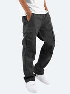 heren relaxed fit cargobroek met flap pockets in zwart